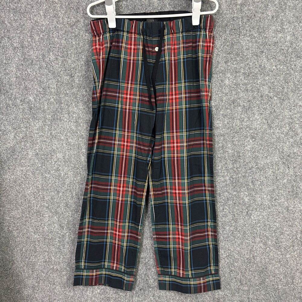 J.CREW Pajama Pants Womens Sz XS Red Plaid Lightweight Straight Preppy Cabincore